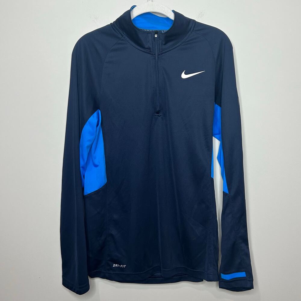 Nike Elite Men's Blue Dri-Fit 1/4 Zip Pullover Size S Long Sleeves Discontinued